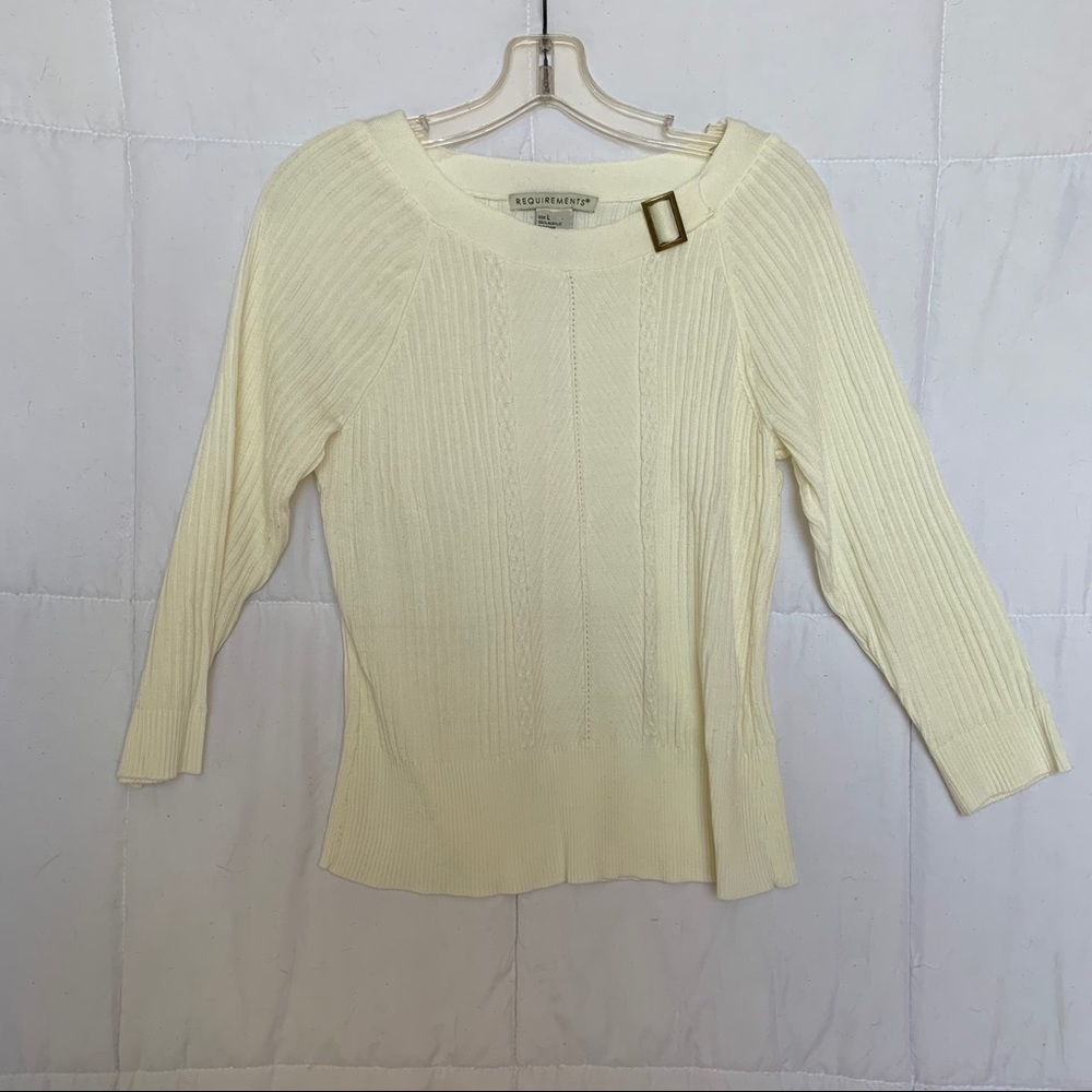 Requirements Butter Yellow Knit Sweater w/ Buckle